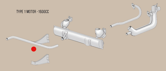 Exhaust Tail Pipe Stainless Steel, 1 piece, 1600cc: T2 Bay (1972-1979)