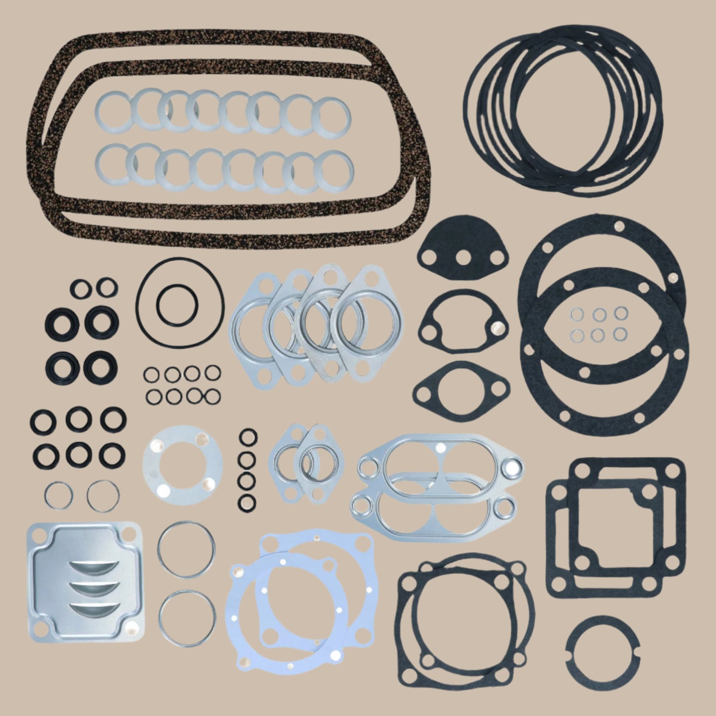Engine Gasket Set, BBT Production - 1.3 -1.6 & 1.2 1970 onwards: Beetle (1965-1979), T2 Bay (1968-1979), T2 Split Bus (1963-1967)