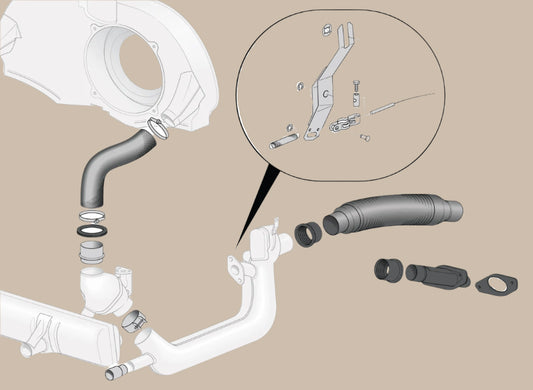 Exhaust Clamp, Heat Exchanger to Exhaust Pod: Beetle (1961-1979), T2 Bay (1968-1979), T2 Split Bus (1961-1967)