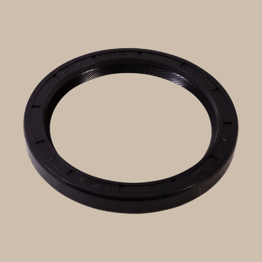 Black mechanical seal ring on a beige background