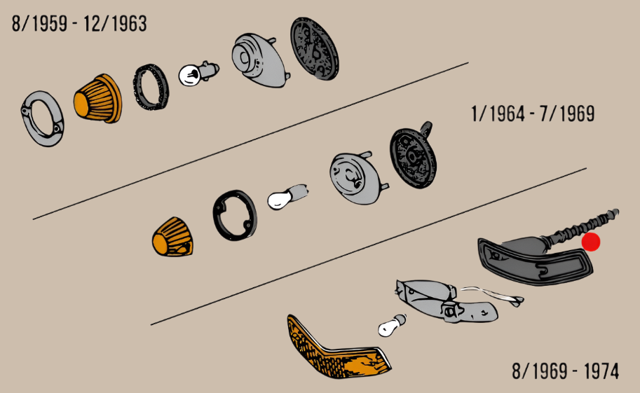 Front Indicator Base Seal Left: Karmann Ghia (1969-1974)