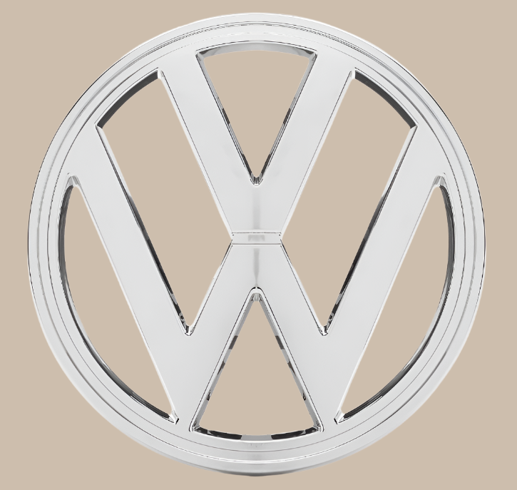 Front VW Emblem Chrome Plastic: T2 Bay (1972-1979)