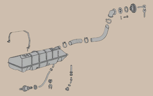 Fuel Filler Hose Tank to Filler Pipe: T2 Bay (1972-1979)