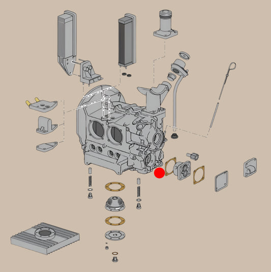 Oil Pump to Case Gasket 1200-1500cc 6mm: Beetle (1950-1967), T2 Split Bus (1950-1967), Karmann Ghia (1960-1967)