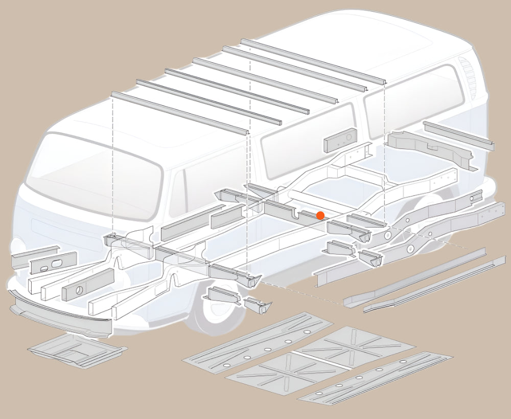 Rear Centre Crossmember: T2 Bay (1968-1972)