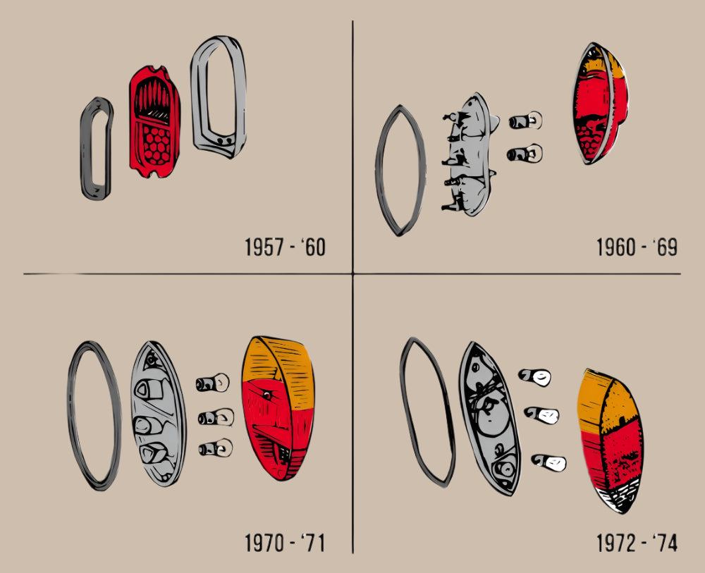 Rear Light to Body Seals Pair: Karmann Ghia (1972-1974), Type 3 (1970-1973)