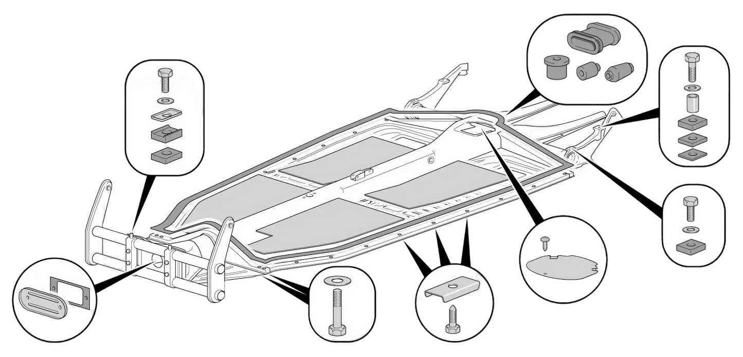 Rear Shock Tower Mounting Block, Lower: Beetle (1960-1979)