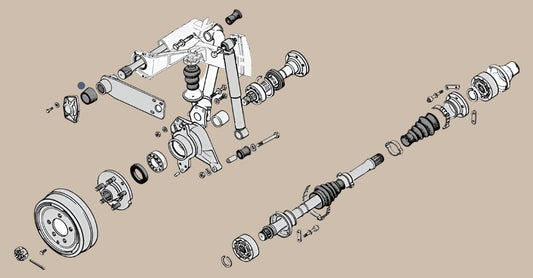 Diagram of a mechanical assembly, likely from a vehicle or machinery, showing various components.
