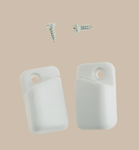 Sun Visor Clips in White: Beetle (1968-1979), Karmann Ghia (1968-1974), Type 3 (1968-1973)