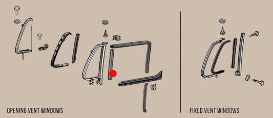 Upright Felt Guide for the Front Quarter Light Frame: Beetle (1965-1979), T2 Bay (1968-1979)