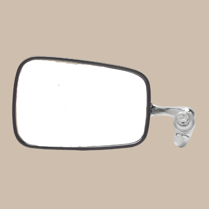 Wing Mirror with Chrome Arm, Stainless Steel Head and Black Trim Left: Beetle (1968-1979)
