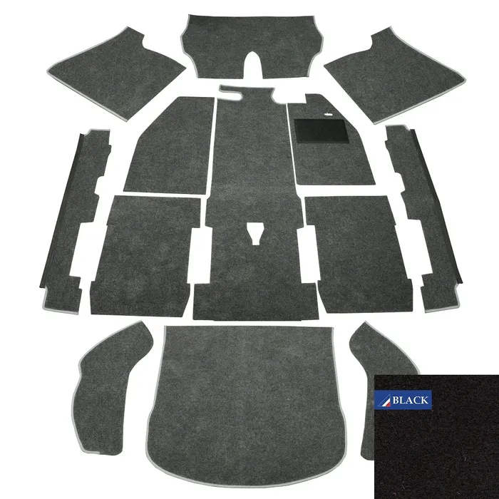 Carpet Set for Right Hand Drive Black 1303: Beetle (1973-1979)