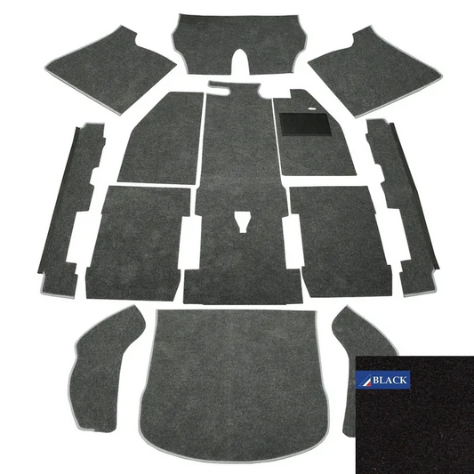 Carpet Set for Right Hand Drive Black 1303: Beetle (1973-1979)