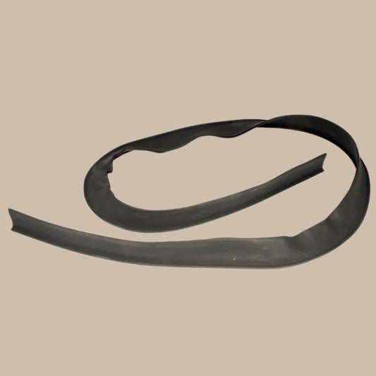 Black rubber strip on a white background