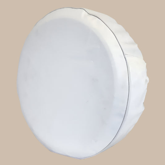 Spare Wheel Cover White with Black Piping: T2 Bay (1968-1979)