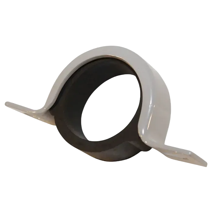 White and black rubber gasket on a white background