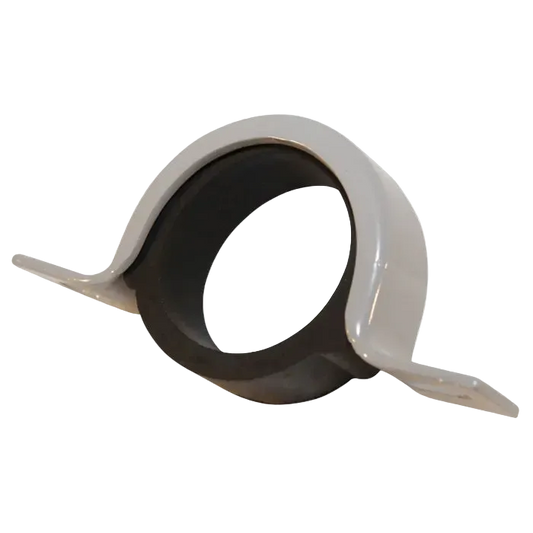 White and black rubber gasket on a white background