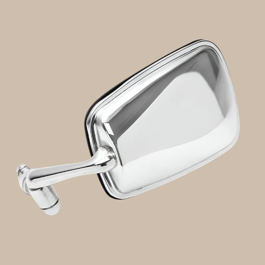 Wing Mirror with Chrome Arm, Stainless Steel Head and Black Trim Left: Beetle (1968-1979)